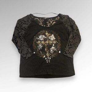 Y2K Mallgoth Fairy Grunge Miss Me Studded Rhinestone Top Burnout Velvet Sleeves